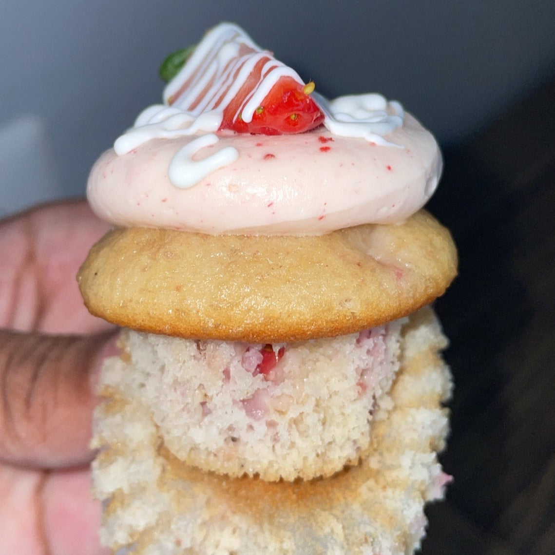 Strawberry explosion cupcakes